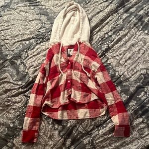American Eagle Cropped Button Up Hoodie